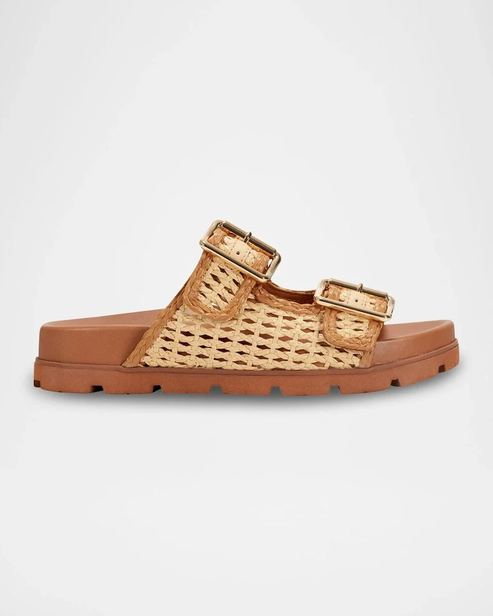 Marc Fisher Mylan Woven Buckle Slide Sandals Women’s Size 9.5 Medium Natural